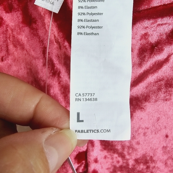 Fabletics High-Waisted Crushed Velour Crossover Leggings NWT Large Tall - Picture 13 of 15